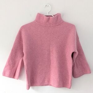 Mercer & Madison Cashmere Merino Wool Mock Neck Cropped Sweater ~ Size Small